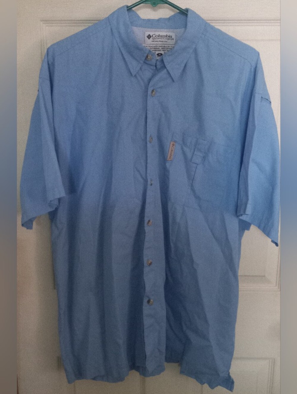 Columbia PFG Blue Vented Fishing Button-up Shirt Mens Medium
